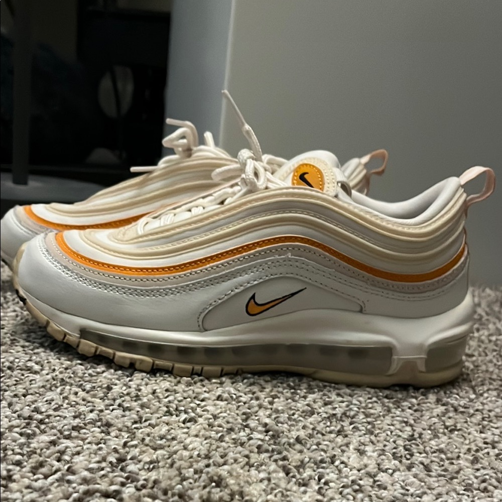 Nike Air Max 97 White and Orange Sneakers